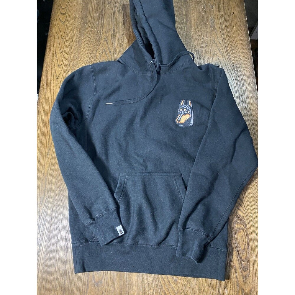 Stefano Global Doberman Pincher Black Hoodie Stitched USA Made Size XS 19pit2pit